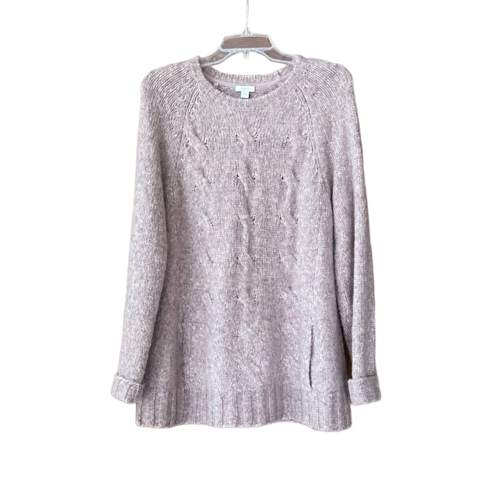 Cozy Crewneck Knit Sweater - Dusty Lavender